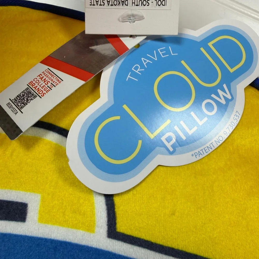 South Dakota State University SDSU Travel Cloud Pillow Northwest Blue Yellow